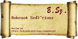 Bobcsok Szíriusz névjegykártya